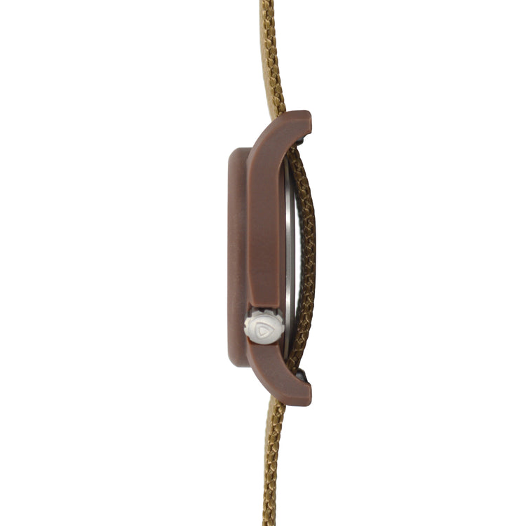 Bertucci DX® Plus™- White Dial, Defender Khaki w/ Black Dash Line Nylon Band