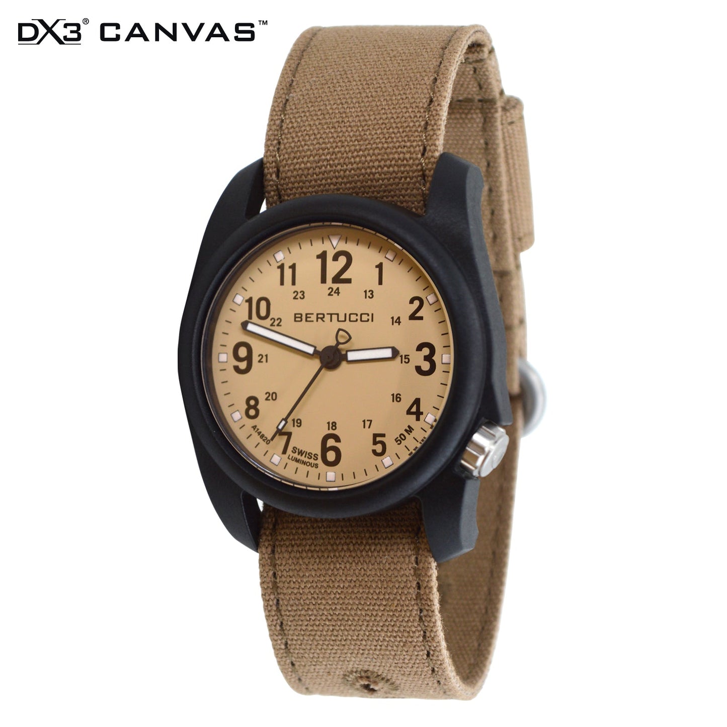 Bertucci DX3® Canvas™ - Bertucci Khaki™ Dial, Sahara Comfort Canvas™ Band