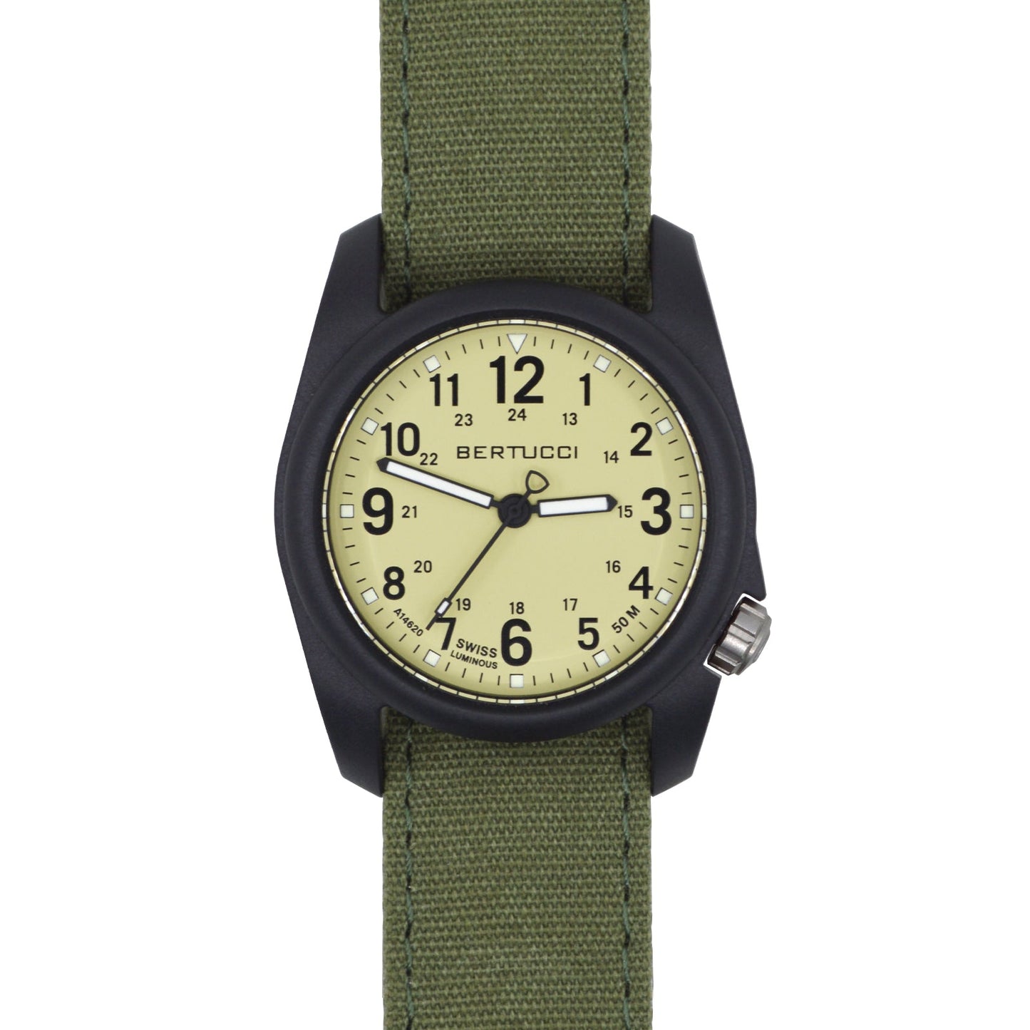 Bertucci DX3 Canvas - Saguaro Dial, Evergreen Comfort Canvas Band