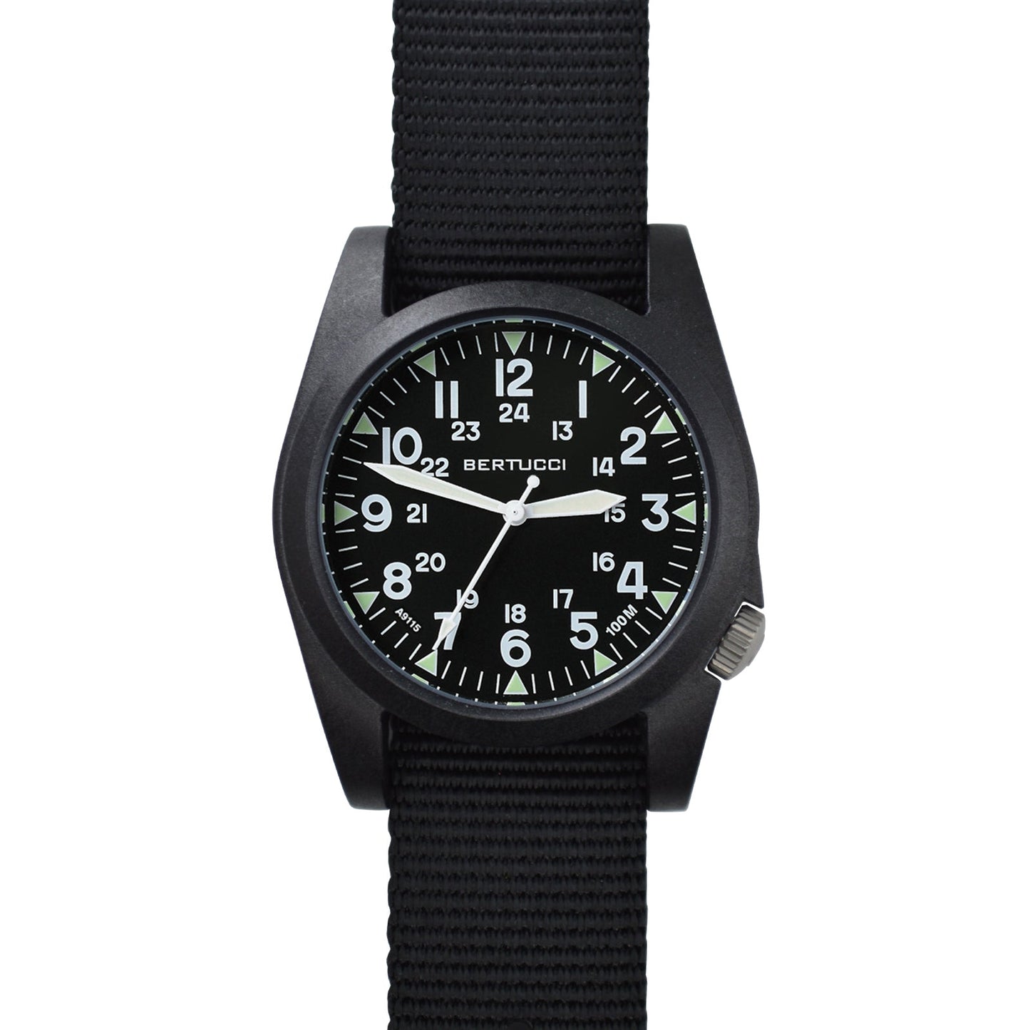 Bertucci A-3P Sportsman - Black Dial / Black Case w/ Black Nylon Band