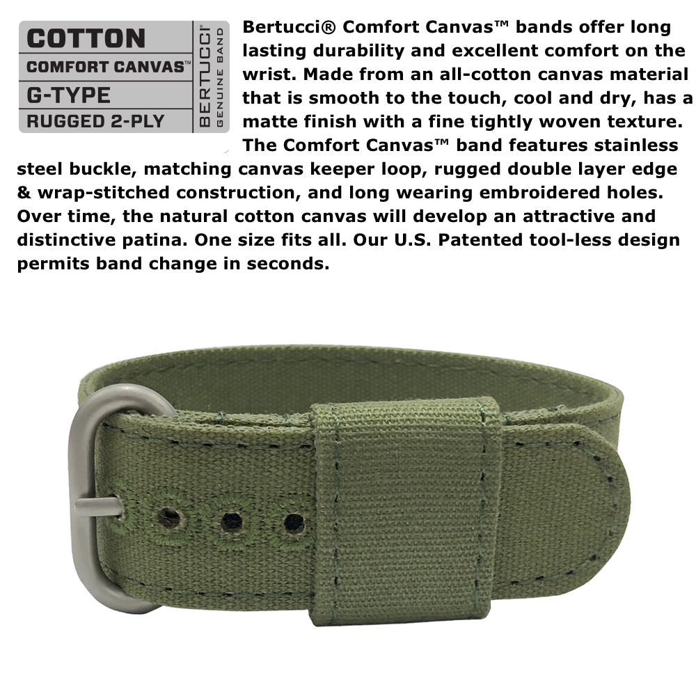 Bertucci DX3 Canvas - Saguaro Dial, Evergreen Comfort Canvas Band