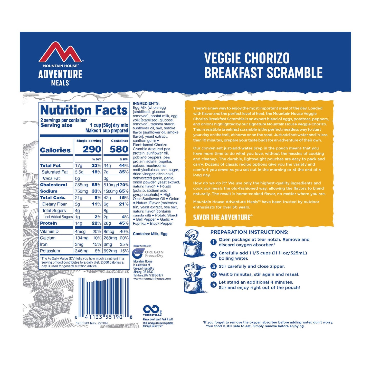 Mountain House Veggie Chorizo Breakfast Scramble