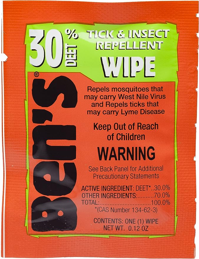 Ben's 30% DEET Mosquito, Tick and Insect Repellent Wipes 12ct