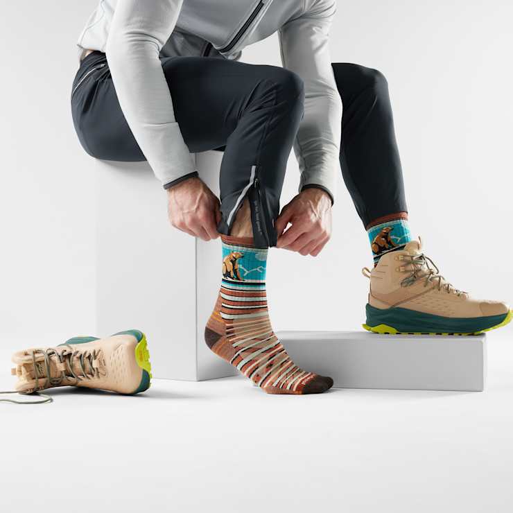 Smartwool Hike Targeted Cushion Bear Stripe Mid Crew Socks