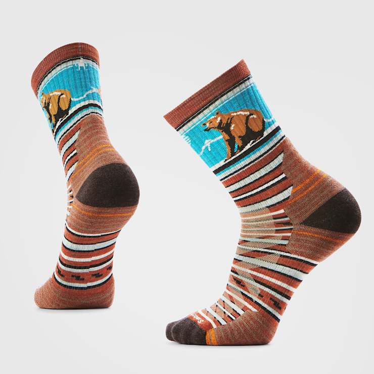 Smartwool Hike Targeted Cushion Bear Stripe Mid Crew Socks