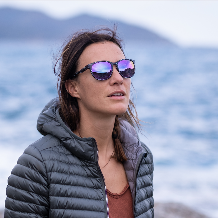 Smith Optics Lake Shasta w/ Black Marble and Polarized Violet Mirror Lens