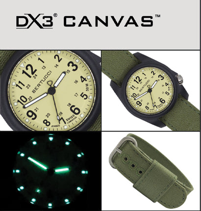 Bertucci DX3® Canvas™ - Bertucci Khaki™ Dial, Sahara Comfort Canvas™ Band