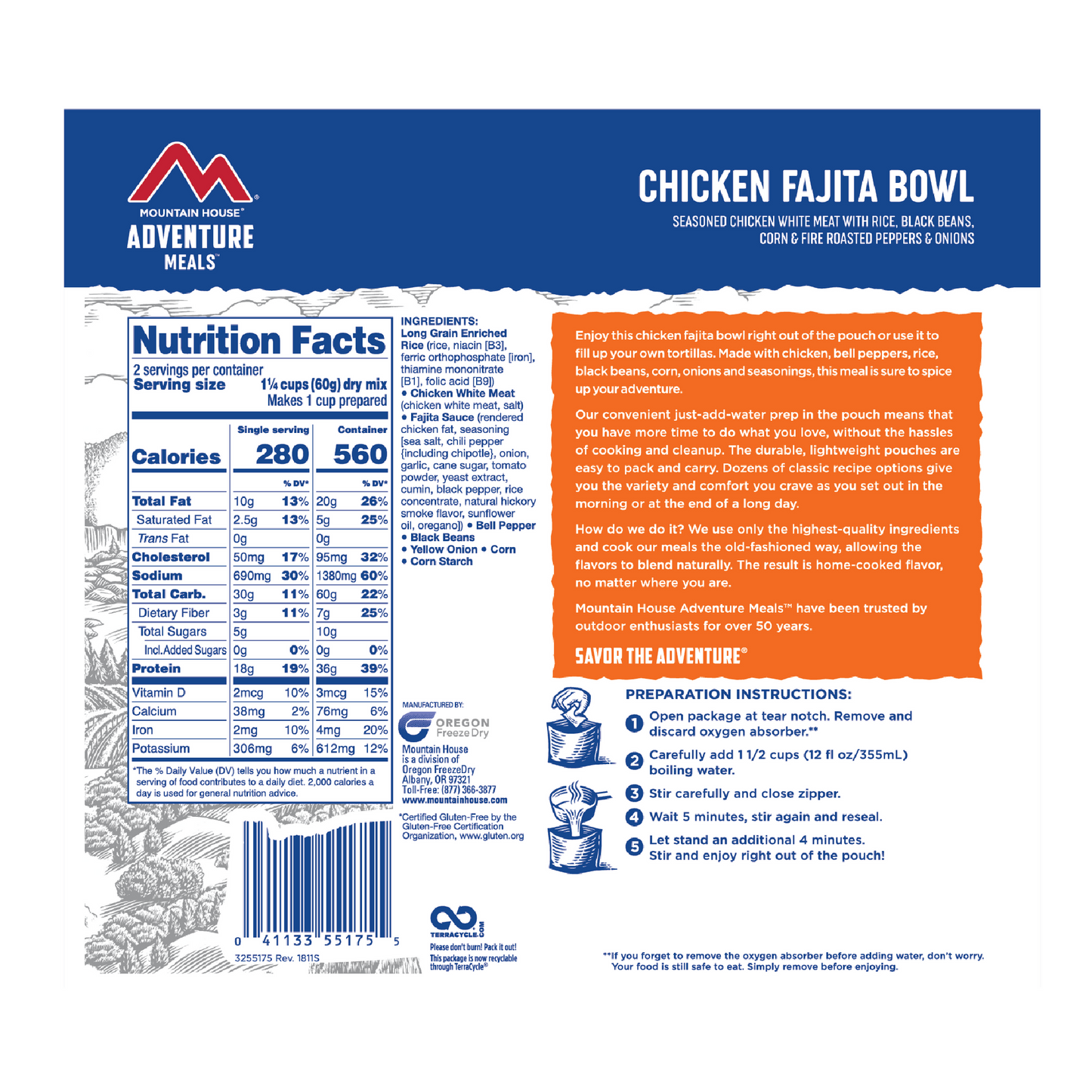 Mountain House Chicken Fajita Bowl