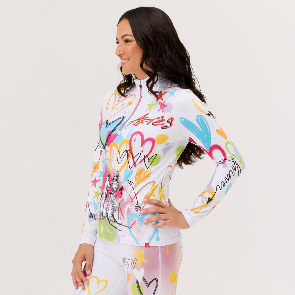 Krimson Klover Women's Graffiti Girls  Top Multi