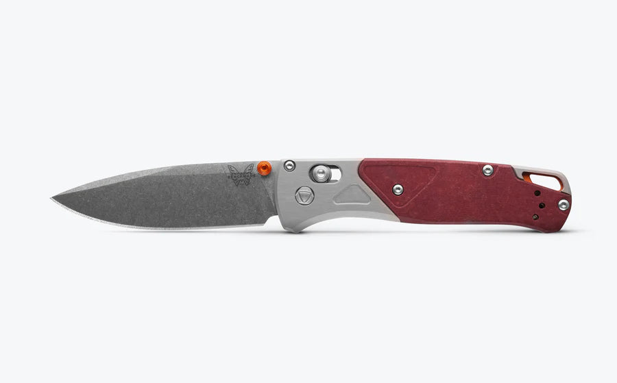 Benchmade Bugout Grey/Redstone Aluminum & Richlite