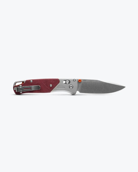 Benchmade Bugout Grey/Redstone Aluminum & Richlite
