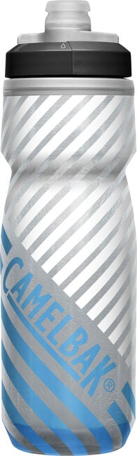 Camelbak Podium Chill Outdoor Bike Bottle - Insulated 21oz Gray/Blue Stripe