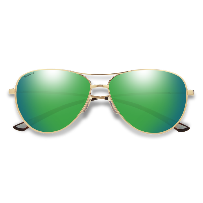 Smith Langley Gold Sunglasses W/ ChromaPop Polarized Green Mirror