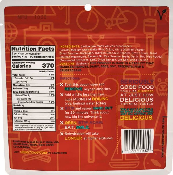 Good To-Go Bibimbap 3.4oz