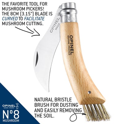 Opinel No. 08 Stainless Steel Mushroom Knife
