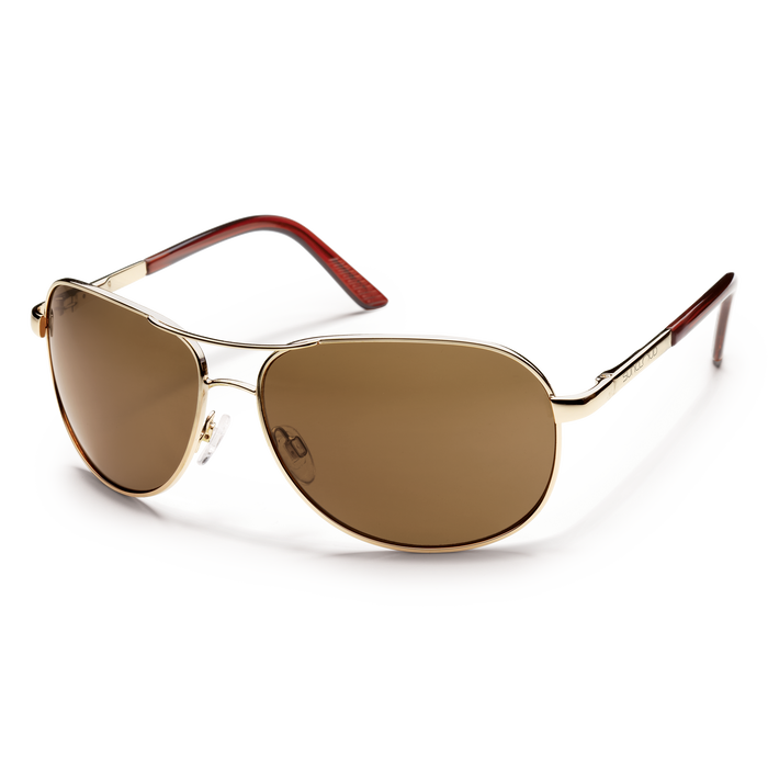 Suncloud Aviator Gold Sunglasses w/ Brown Polarized Lens