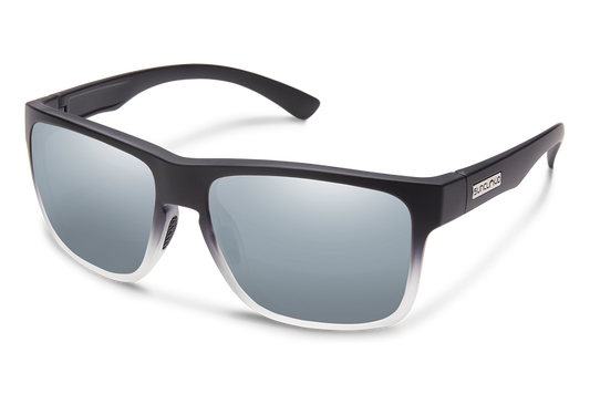 Suncloud Rambler Black Gray Fade Sunglasses w/ Polarized Silver Mirror Lens