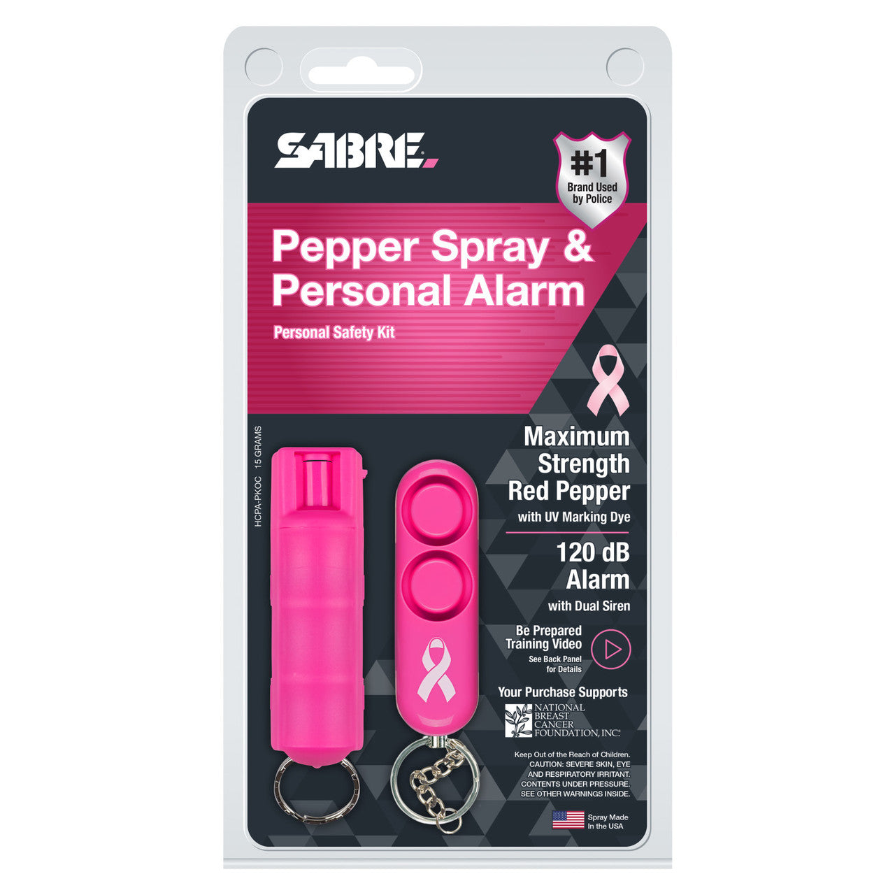 SABRE Pepper Spray Keychain & Personal Alarm Safety Kit