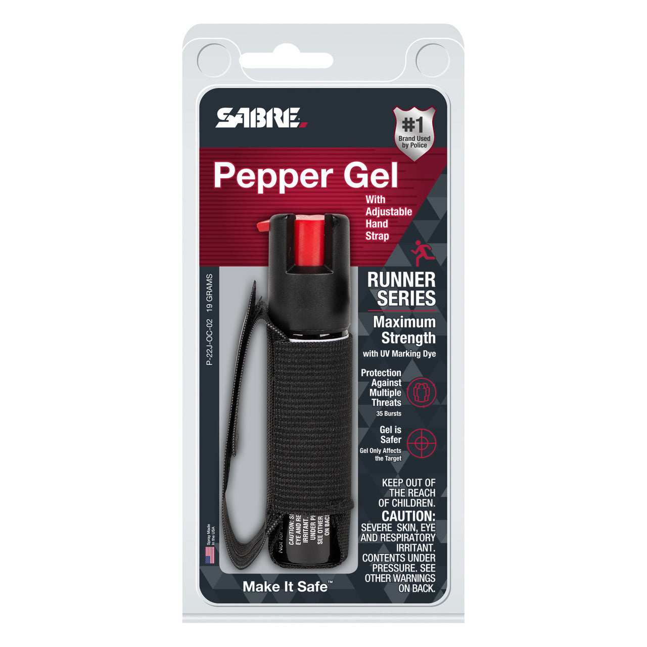 SABRE Runner Pepper Gel w/ Adjustable Hand Strap