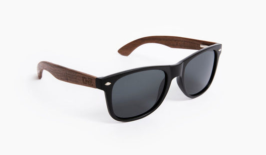 Hoodoo Matte Natural Wood and Black Gray Lens Sunglasses