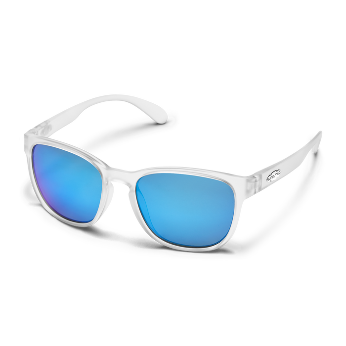 Suncloud Loveseat Matte Crystal Sunglasses w/ Polarized Blue Mirror Lens